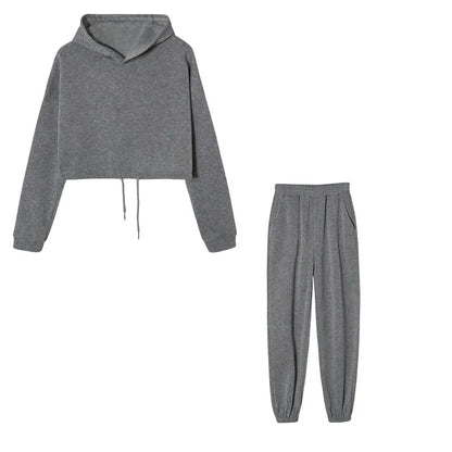 Autumn/winter Fashionable Long Sleeve Casual Sportswear Two-piece Set Sweet Style Pant Sets