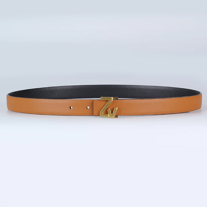 Luxury Width 25mm Reversible Leather Brand Belt Women Design Lady Girl Belt for women Waist Belt Chic Dress Party Belt for jeans