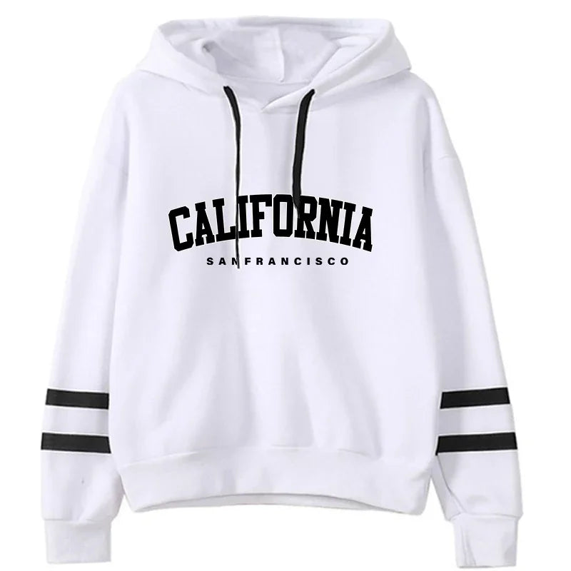 California Womens Tracksuit Casual Stripe Versatile Hooded Sweatshirt or Pants or Suit Simplicity Hot Sales Street Outfits S-3XL