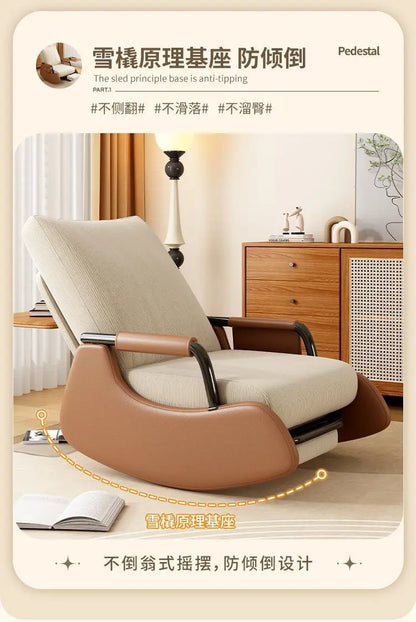 Lazy rocking chair, balcony leisure chair, living room, home lazy sofa, rocking chair, elderly sitting, comfortable luxury recli