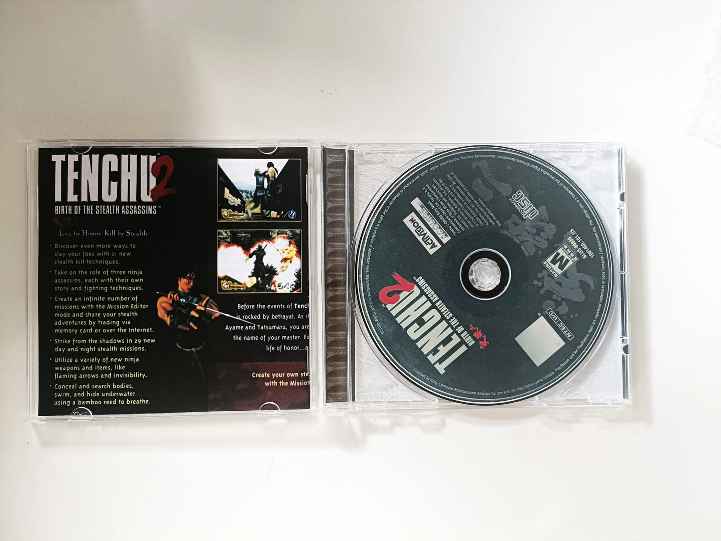 PS1 Tenchu2 With Manual Copy Disc Game Black Bottom Unlock Console Station 1 Retro Optical Driver Video Game Part