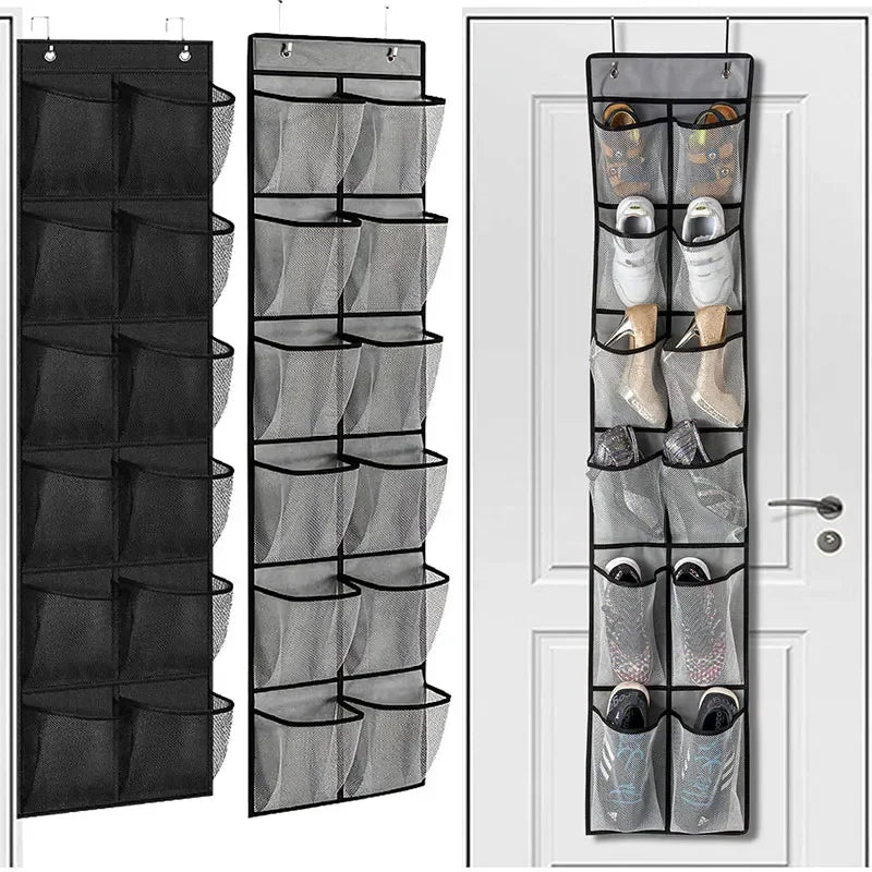 Hanging shoe rack organizer Over the Door Shoe Organizer 12/14 Large Breathable Mesh Pockets slippers organizer shoe storage