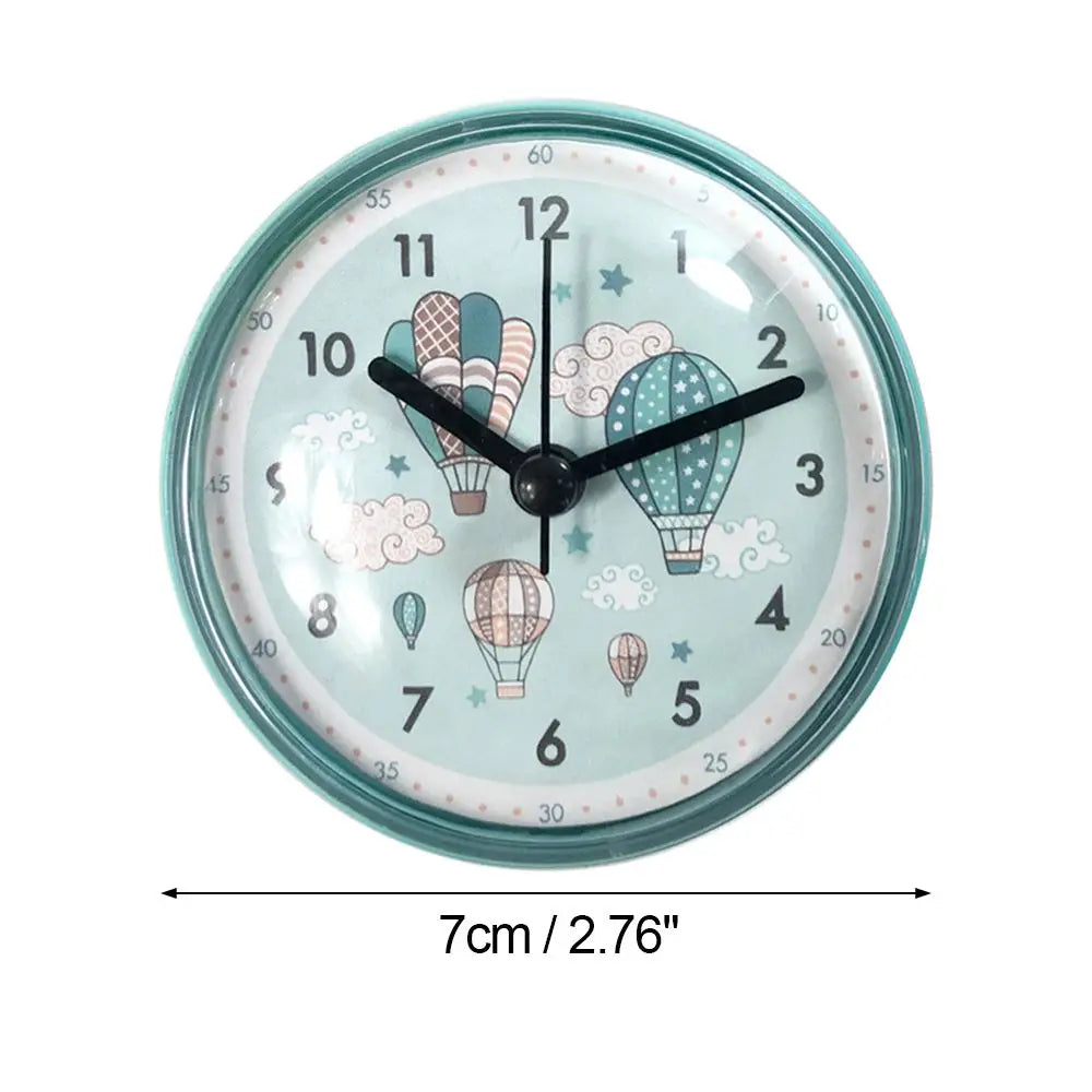 Mini Sucker Wall Clock Bathroom Anti-Fog Waterproof 7cm Kitchen Toilet Living Room Waterproof Small Quartz Table Clock