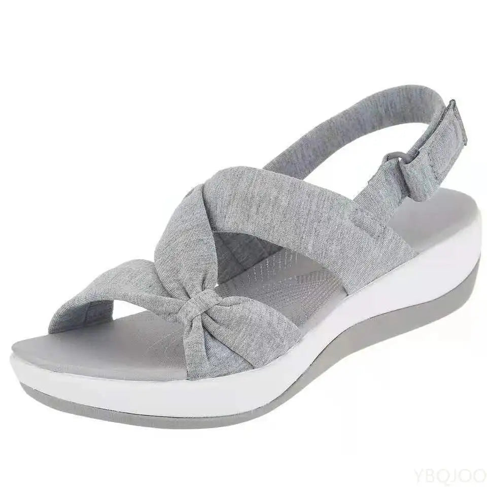 Women Sandals Summer 2022 Closed Toe Roman Sandals Women Bow Platform Wedges Sandals Women 2 Flat Sandals Plus Size