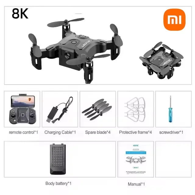 Xiaomi V2 Mini Drone Professional HD Camera 5G Wifi FPV Air Pressure Altitude Hold Foldable Quadcopter RC Drone Toys New UAV