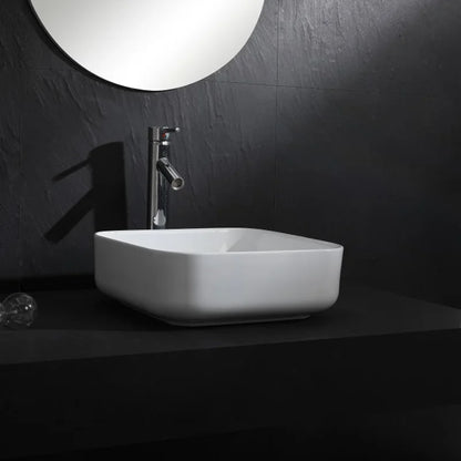 Bathroom Countertop Basin Balcony Washbasin Ceramic Hand Wash Sinks White Art Basin Square Bathroom Sinks Washbasin Bathroom