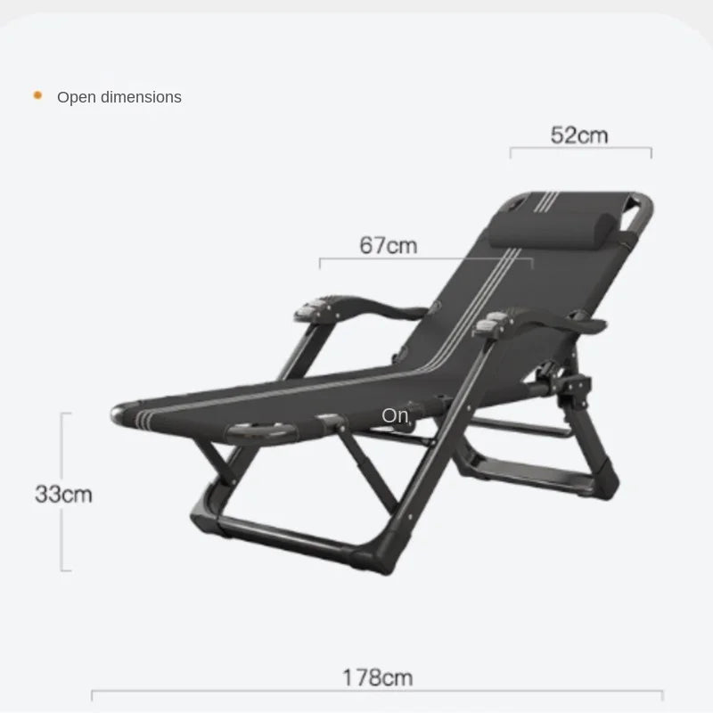 X&D Bold Alloy Oxford Cloth Nap Folding Bed For Office Nap Single Person Portable Home Lounge Chair Adult Simple Marching Beds