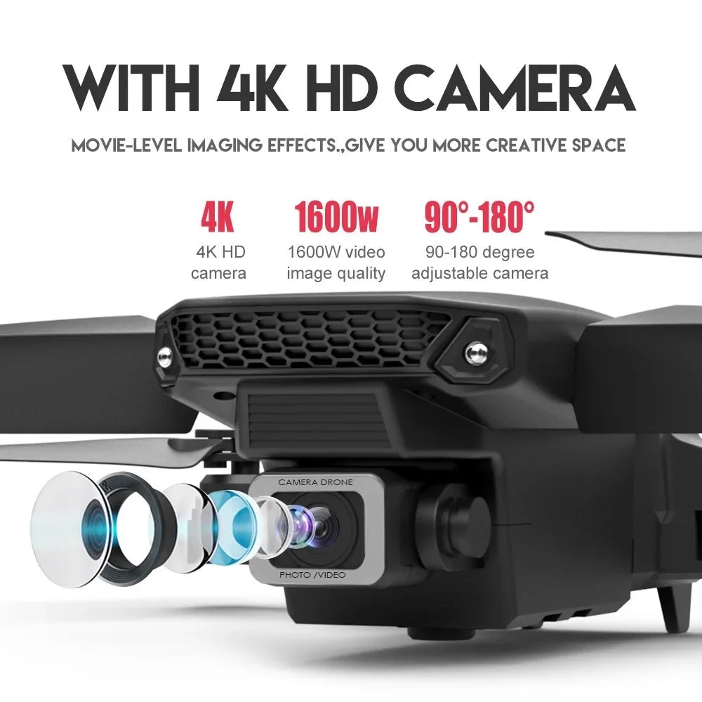 XIAOMI Professional 1080P Drone E88 4K Wide-Angle HD Camera WiFi FPV Height Hold Foldable RC Drone Quadrotor Helicopter Toys New