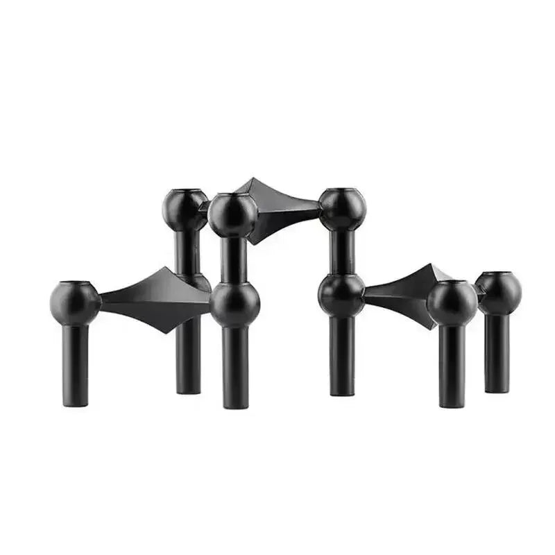 Metal Molecular Structure Candle Holder Nordic Silver Candlestick Centerpiece Living Room Decoration Gift Home Decore Candelabra