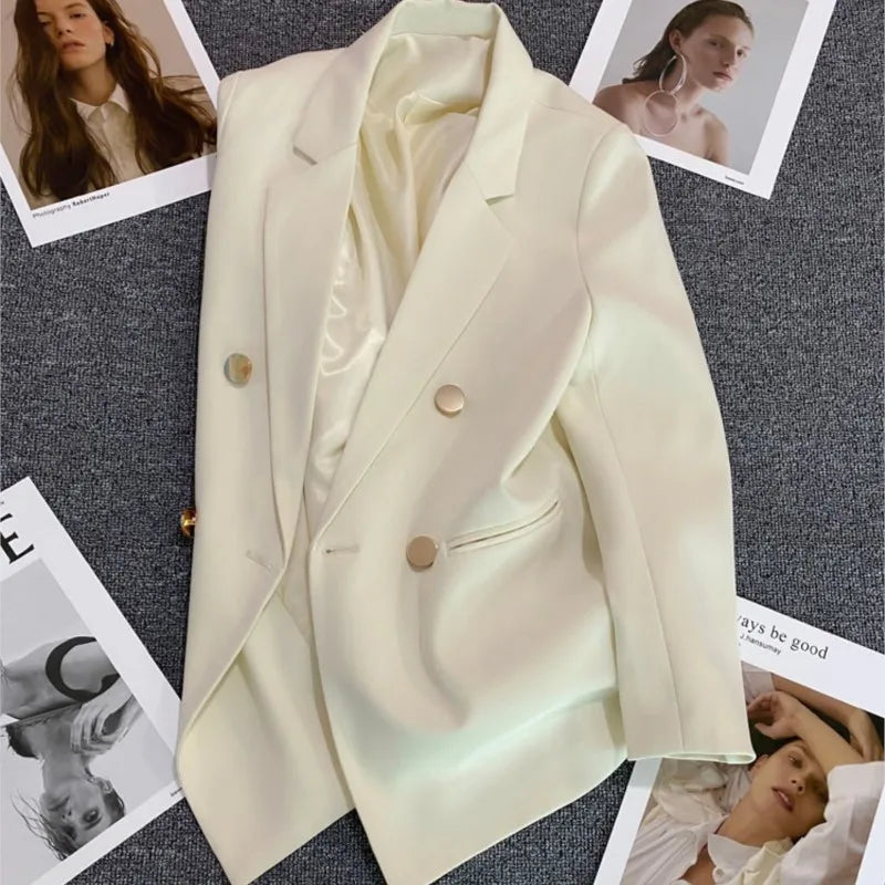 Casual Long Sleeve Suit Blazer Office Lady Spring Autumn Fashion Elegant Solid Outerwear Jacket For Women 2024 Female Coat