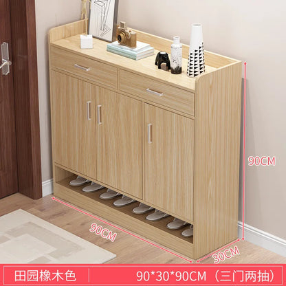 Shoe cabinet S27 storage solid wood home entrance porch cabinet integrated indoor beautiful dustproof storage shoe rack