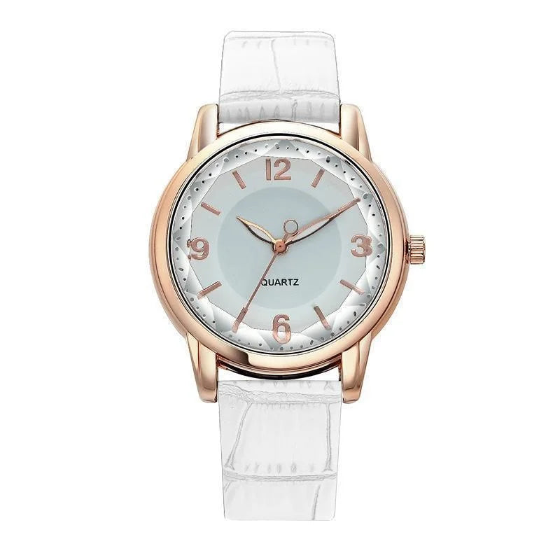 Leather Strap Ladies Watch Polygon Glass Luxury Women clocks Dial Quartz Creative Fashion Quartz Watch