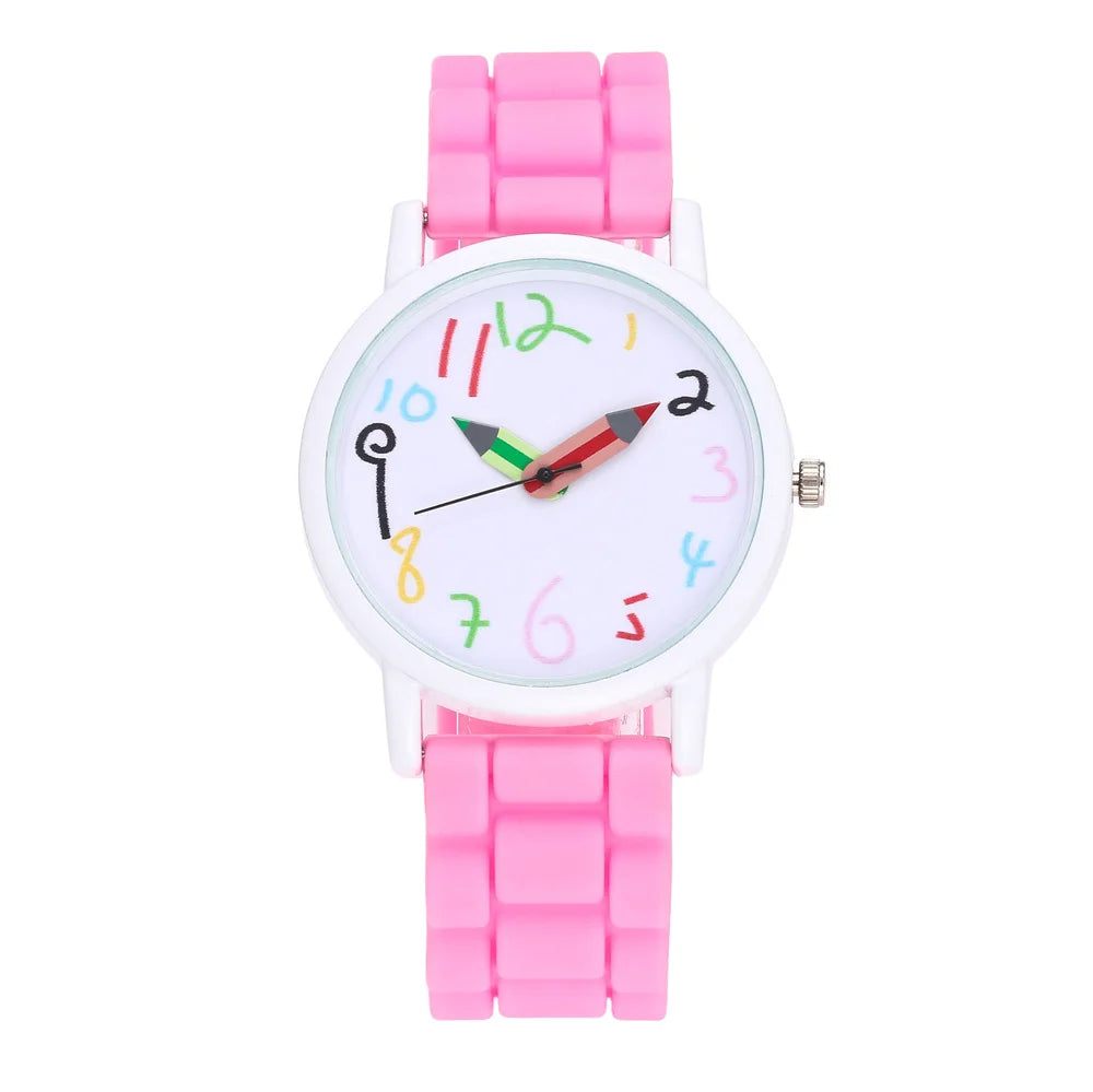 Women Watch Fashion Simple Pencil Design Digital Quartz Watches Casual Jelly Multicolour Silicone Ladies Clock Dress Wristwatch