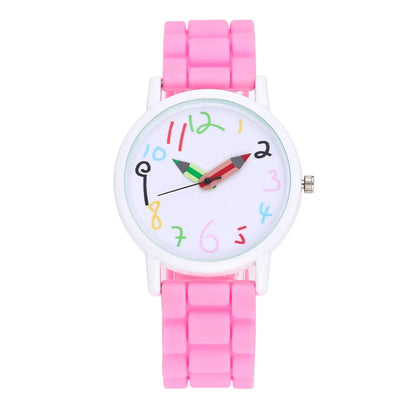 Women Watch Fashion Simple Pencil Design Digital Quartz Watches Casual Jelly Multicolour Silicone Ladies Clock Dress Wristwatch