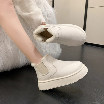 New Winter Women's Boots High-top Snow Boots Thickened Plush Warm Simple And Versatile Comfortable Outdoor Non-Slip Cotton Shoes