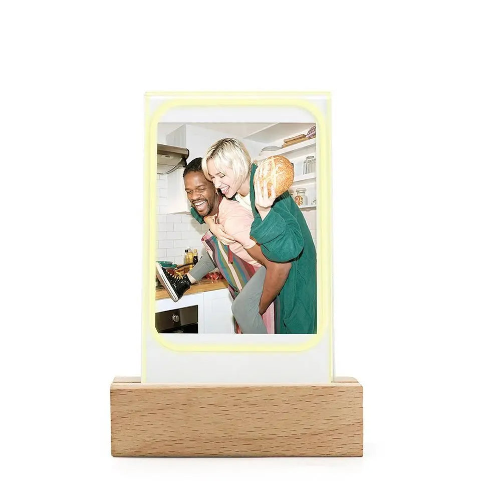 3 in 1 Photo Frame Instant Camera Acrylic LED Light 3 inch Picture Holder Photo Table for Fujifilm/Polaroid Desktop Decor