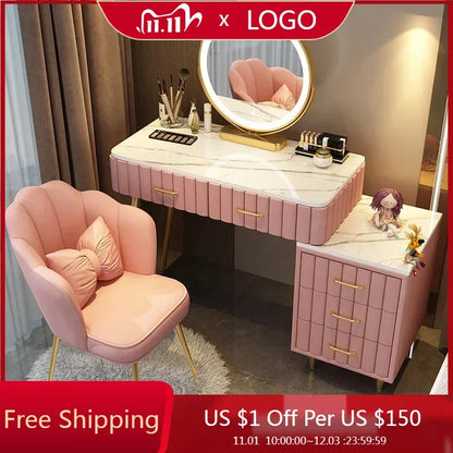 Items Makeup Vanity Table Box Container Drawer Nordic Organizer Dressing Table Mirrors Woman Coiffeuse Dressers For Bedroom