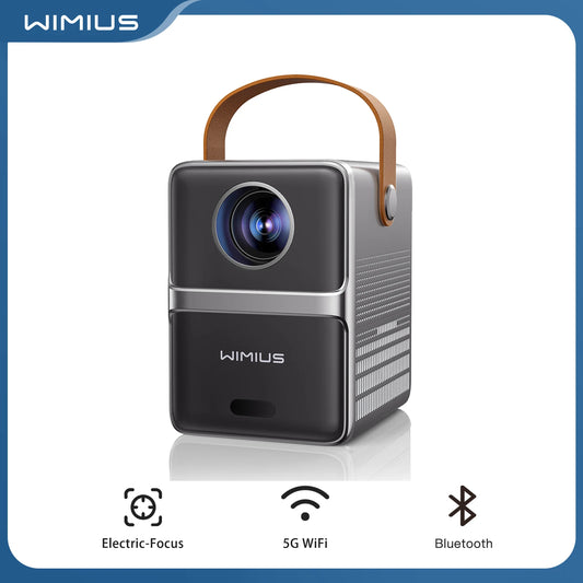 Wimius Portable Projector 18000Lumens 5G WiFi Bluetooth Theater Projector Support Full HD 1080P Display Home Cinema Projector