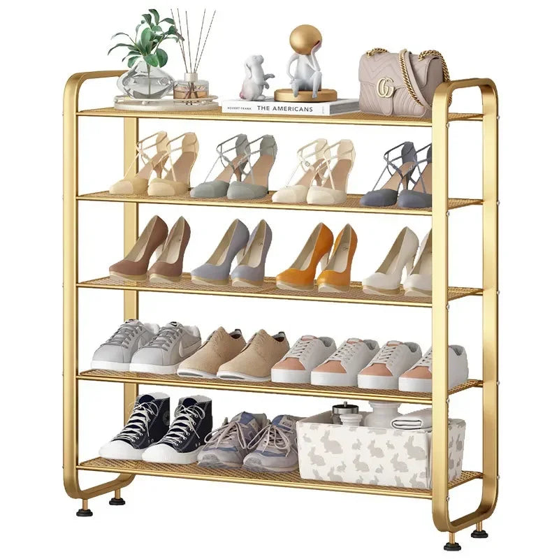 Iron art simple shoe cabinet assembly home rental house multi-layer space saving storage racks