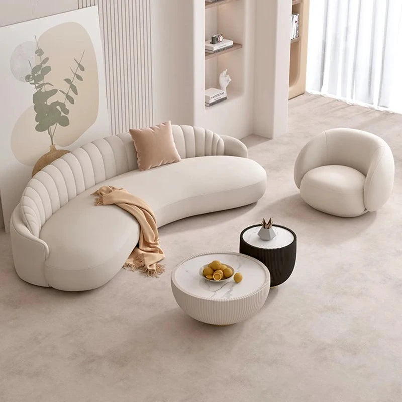 Cream Balcony Living Room Sofas Puffs Couch Futon Armchair Lazy Cute Office Living Room Sofas Luxury Muebles Hotel Furniture