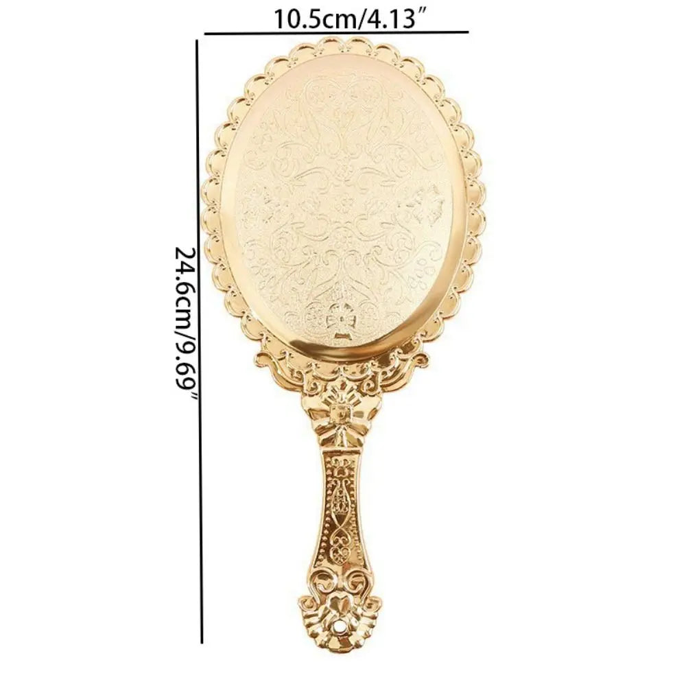 High Definition Handheld Mirror Pattern Handle Easy to Carry Portable Dressing Mirror Odorless Carved Small Mirror Living Room