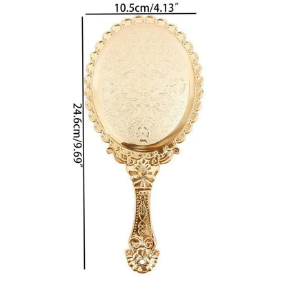 High Definition Handheld Mirror Pattern Handle Easy to Carry Portable Dressing Mirror Odorless Carved Small Mirror Living Room