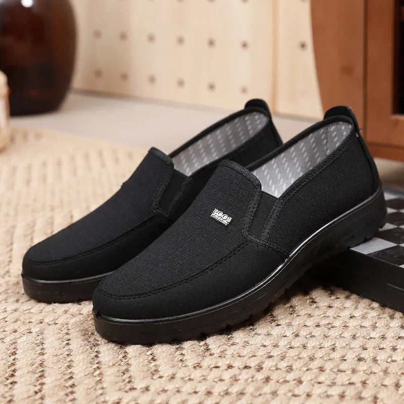 Oversize Cloth Shoes Men's Shoes Flat Old Dad Shoes Breathable Men Single Light Leisure Shoes Non-skid Old Man Walk Shoes