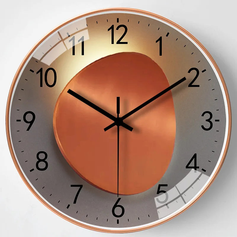 Modern Simple Punctuality Quartz Wall Clock Light Shadow Geometric Design Silent Movement Living Room Bedroom Decor Pendant