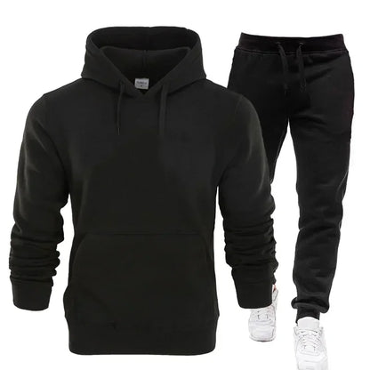 Basic Men/Women 2Pcs/Sets Sweatshirt Hoodies Pants 2024 Male Gyms Fitness Tops Joggers Sportswear Tracksuits