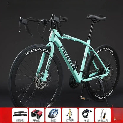 27-speed curved road bicycle high carbon steel frame Road Racing Bike 700C variable speed shock absorption City bike aldult