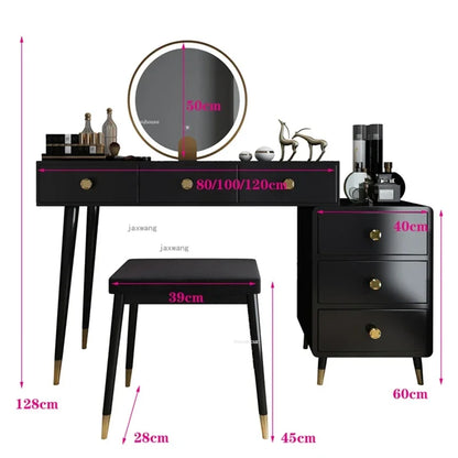 Luxury Dressers Bedroom Furniture Modern Home Dressing Table Bedside Storage Cabinet Nordic Ins Dressing Table with Mirror N