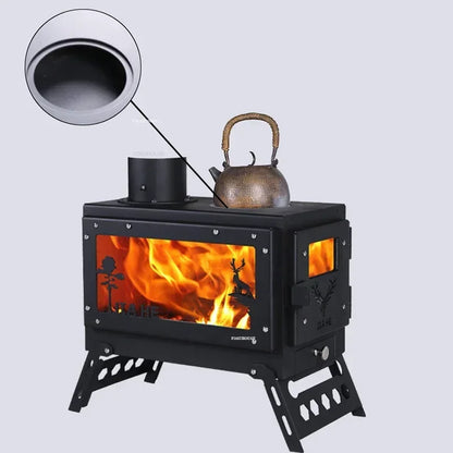 Real Fire Heating Fireplaces European Decorative Fireplace with Chimney Wood Stove Steel Home Rural Indoor Pellets Stove w