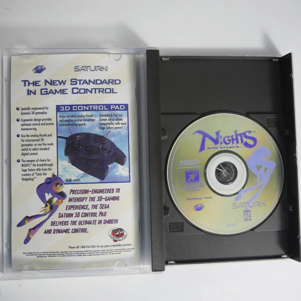 Saturn Copy Disc Game Nights into Dreams With Manual Unlock Console Game Retro Video Direct Reading Game