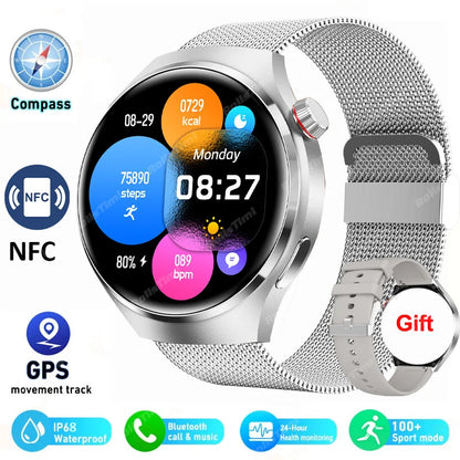 2024 New Smart Watch Heart rate Health Monitor Bluetooth Call NFC GPS Tracker IP68 Waterproof  SmartWatch Men For HUAWEI GT4 Pro