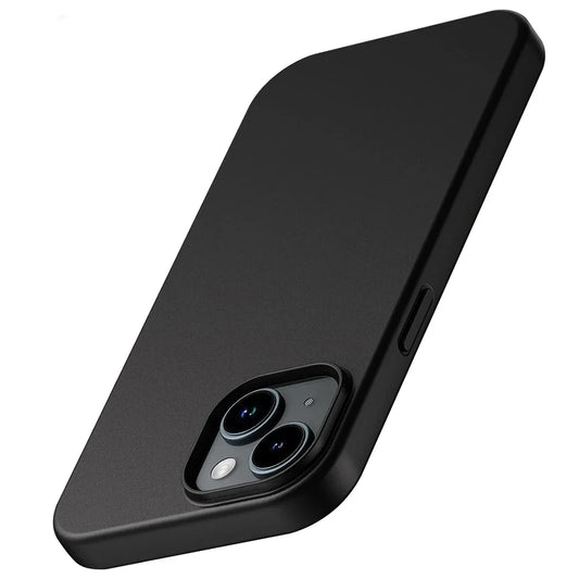 Luxury Matte Silicone Soft Case For iPhone 15 14 Plus 13 12 Mini 11 Pro XS Max X XR SE 2 3 7 8 Plus Ultra Thin Solid Black Cover