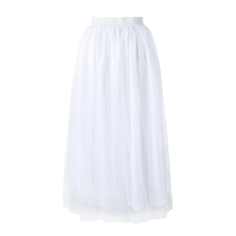 Women Tutu Long Skirt Front Split Layered Tulle Puffy Skirts Floor Length Wedding Night Out Party Club Clothes Evening dresses