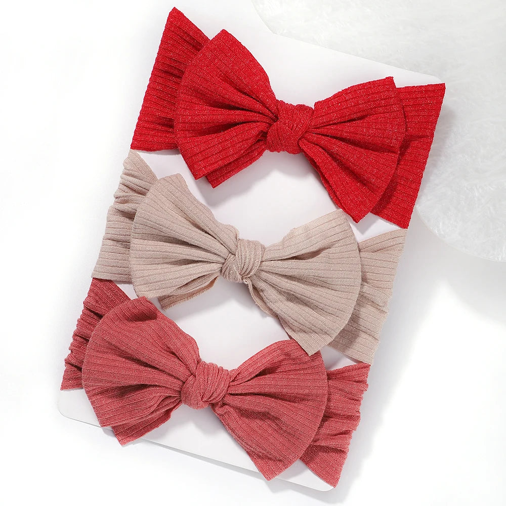 3Pcs/Lot Baby Girl Headband Set Girls Bow Knotted Hair Bands Soft Knitted Kids Headwear Newborn Turban Baby Hair Accessories