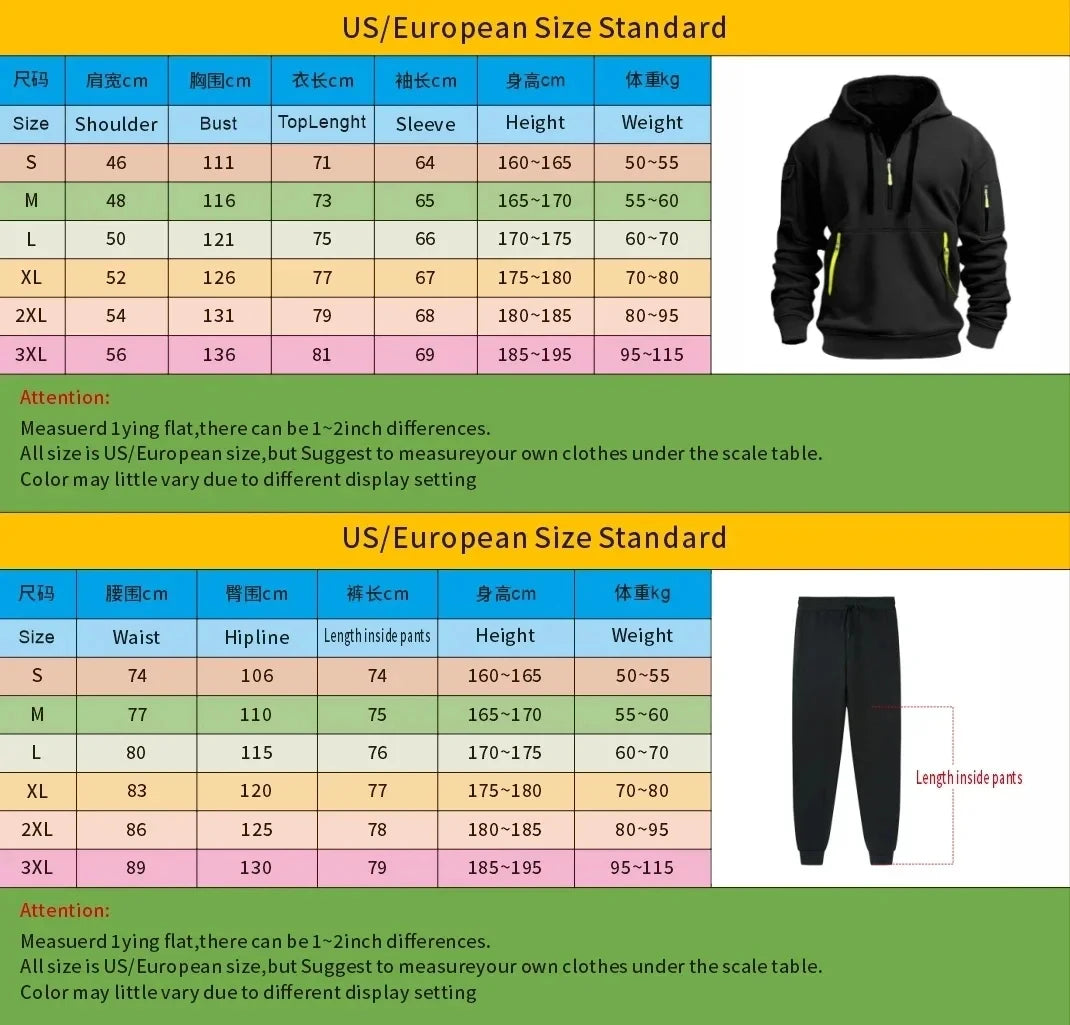 2024 Fall Winter New Brand Men's Tracksuit Sportswear Hoodies Sweatshirts Sweatpants Two Piece Sets New Fashion Jogging Male