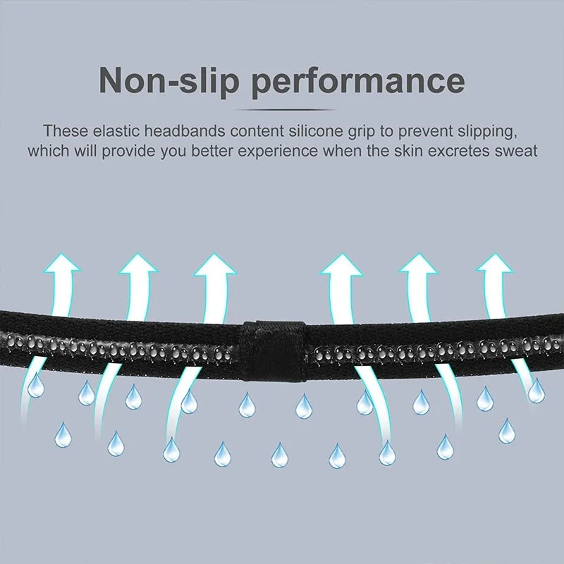 4 Pieces Solid Thicken Non-Slip Elastic Sports Outdoor Headbands Hair Headbands for Men Exercise Hair Bands Sweatbands for Women