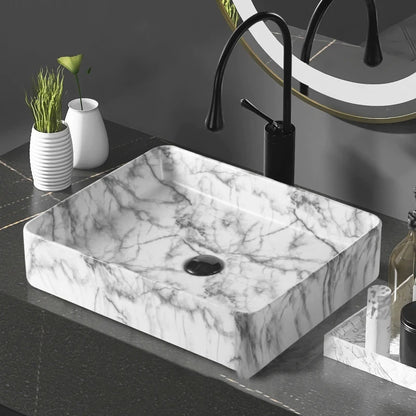 New Chinese style washbasin, ceramic square countertop basin, artistic basin, washbasin, single basin, bathroom, household use