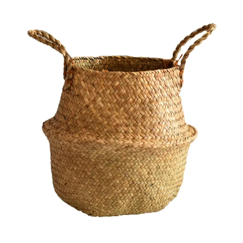 Wicker Storage Basket Flower Baskets Laundry Storage Decorative Basket Rattan Flower Pot Garden Planters Household Organizer