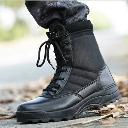 Popular Fashion Men's Boots Winter Outdoor Leather Boots Breathable Combat Boots Plus Size Desert Boots Men's Hiking Shoes