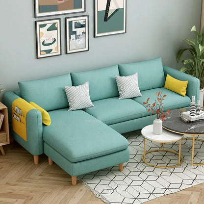 Minimalist Living Room Sofas Fabric Home Furniture Nordic Small Apartment Two-seat Sofa Lazy Balcony Armrest Sofa chair N