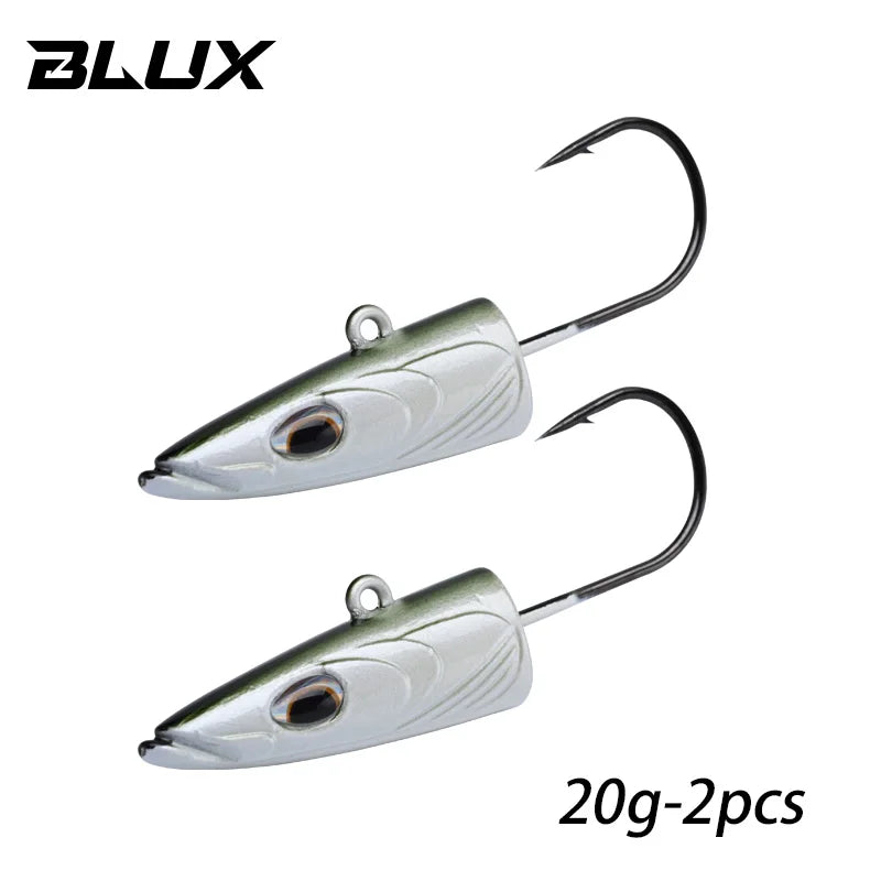 BLUX Happy Sandeel 13cm 27g Soft Live Eel Fishing Lure Paddle Tail Jig Head Hook Vinyls Vibration Artificial Bait Saltwater Gear