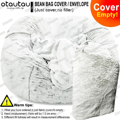 LooX OTAUTAU© 200cm Giant Bean Bag Sofa Bed Slipcover No Stuffed Fluffy Big XXL Beanbag Chair Recliner Pouf Seat Puff Couch Furniture