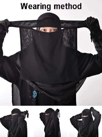 7 Colors One Layer Niqab Chiffon Breathable Muslim Saudi Arab Hijab Fashion Niqabs