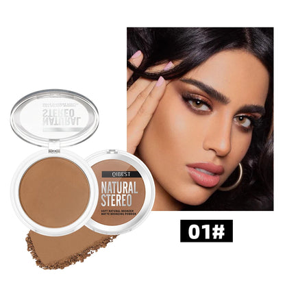 3D Bronzers Matte Wheat Contour Powder Palette Facial Makeup Natural Highlights Contouring Modification Waterproof Long-Lasting