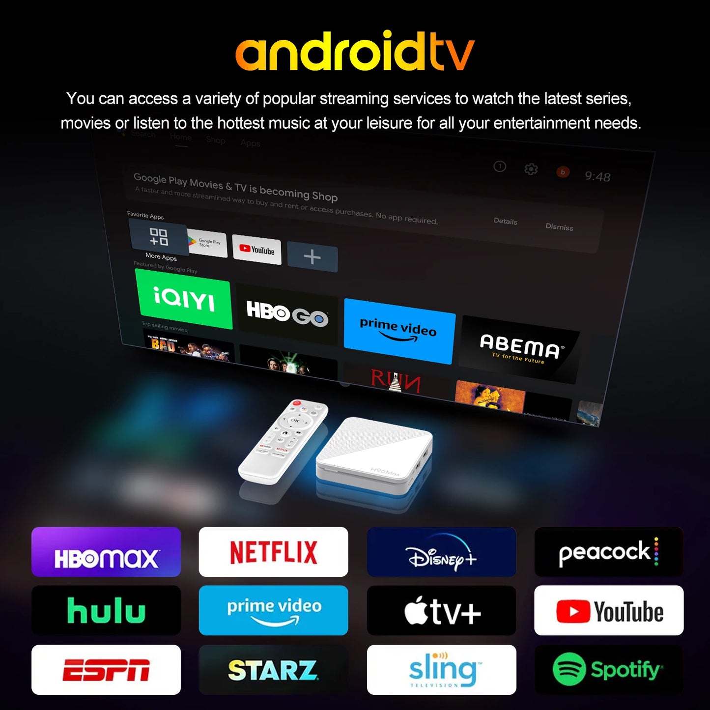 H96 MAX H313 Smart TV Box Android 14 TV Box 4K@60fps 100M/LAN Dual Wifi6 BT5.0 Google Voice Assistant Media Player Set Top Box