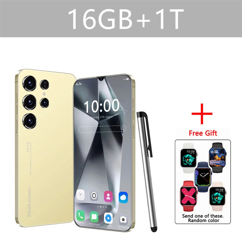 Original S24 Ultra Smartphone 5G 7.0 HD 16G+1T Android 14 Cell Phone Dual Sim Face Unlocked Mobile Phone Cellphones Telephone