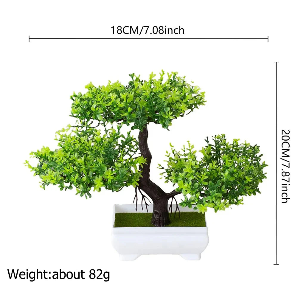 Artificial Plastic Plants Bonsai Small Tree Pot Fake Plant Potted Flower Garden Arrangement Ornaments Room Home Table Decoration